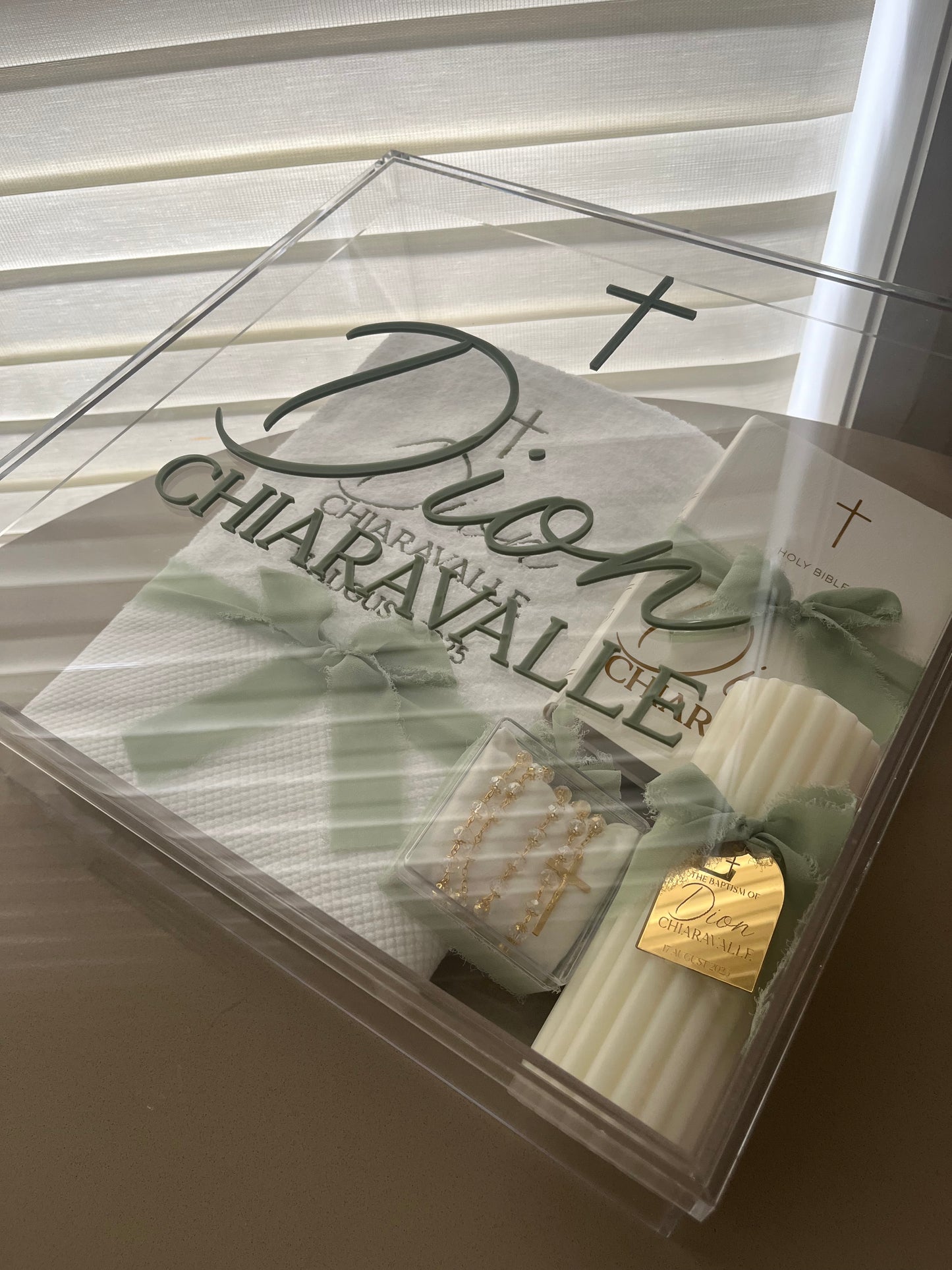 Acrylic Christening/ Keepsake Box