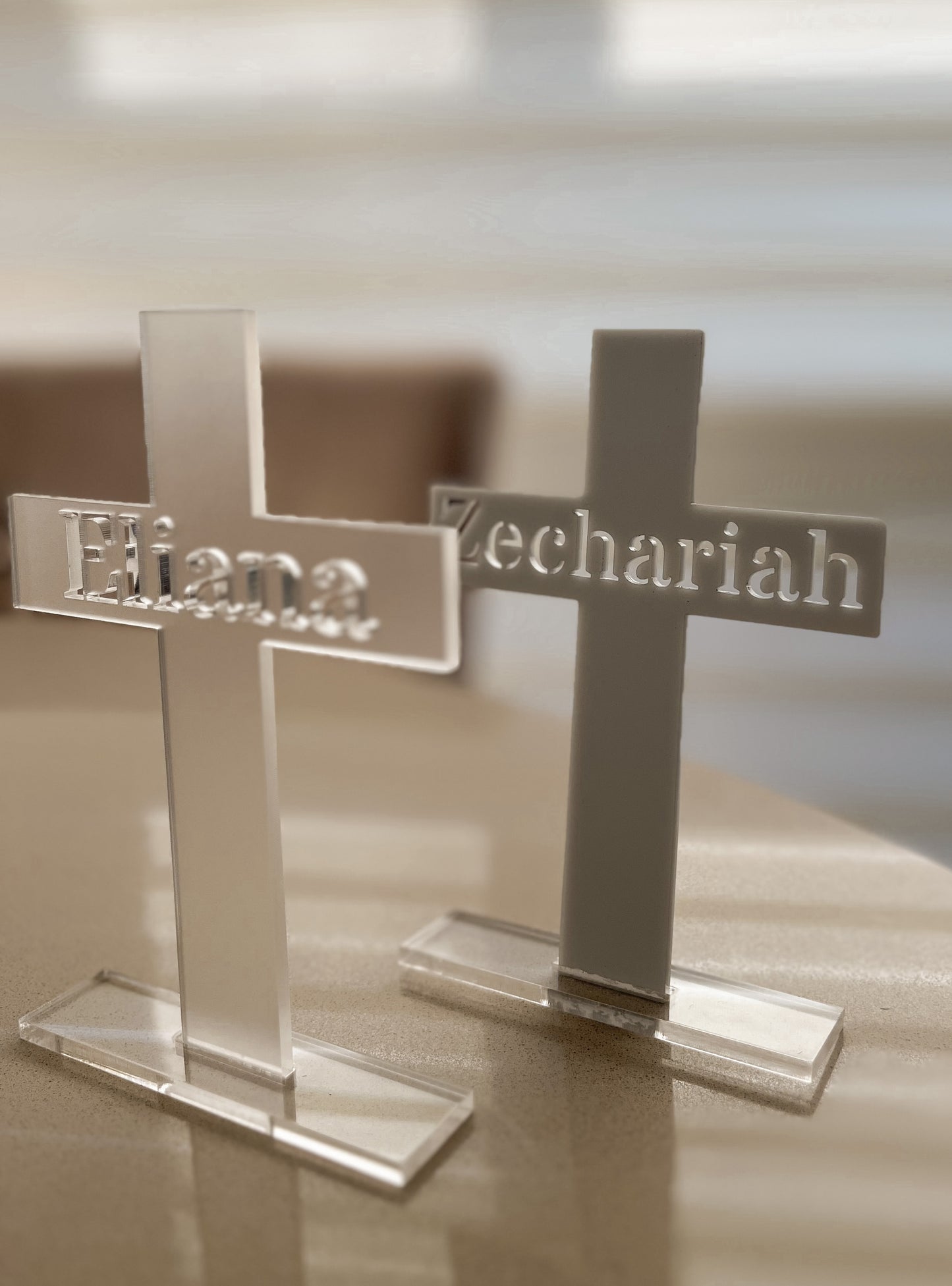 Acrylic Cross Name Stands - Mini
