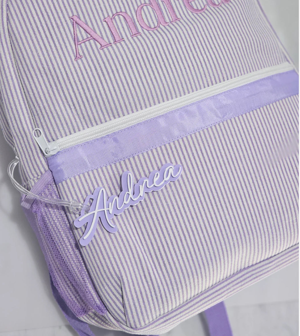 Stripe Backpack - embroidered