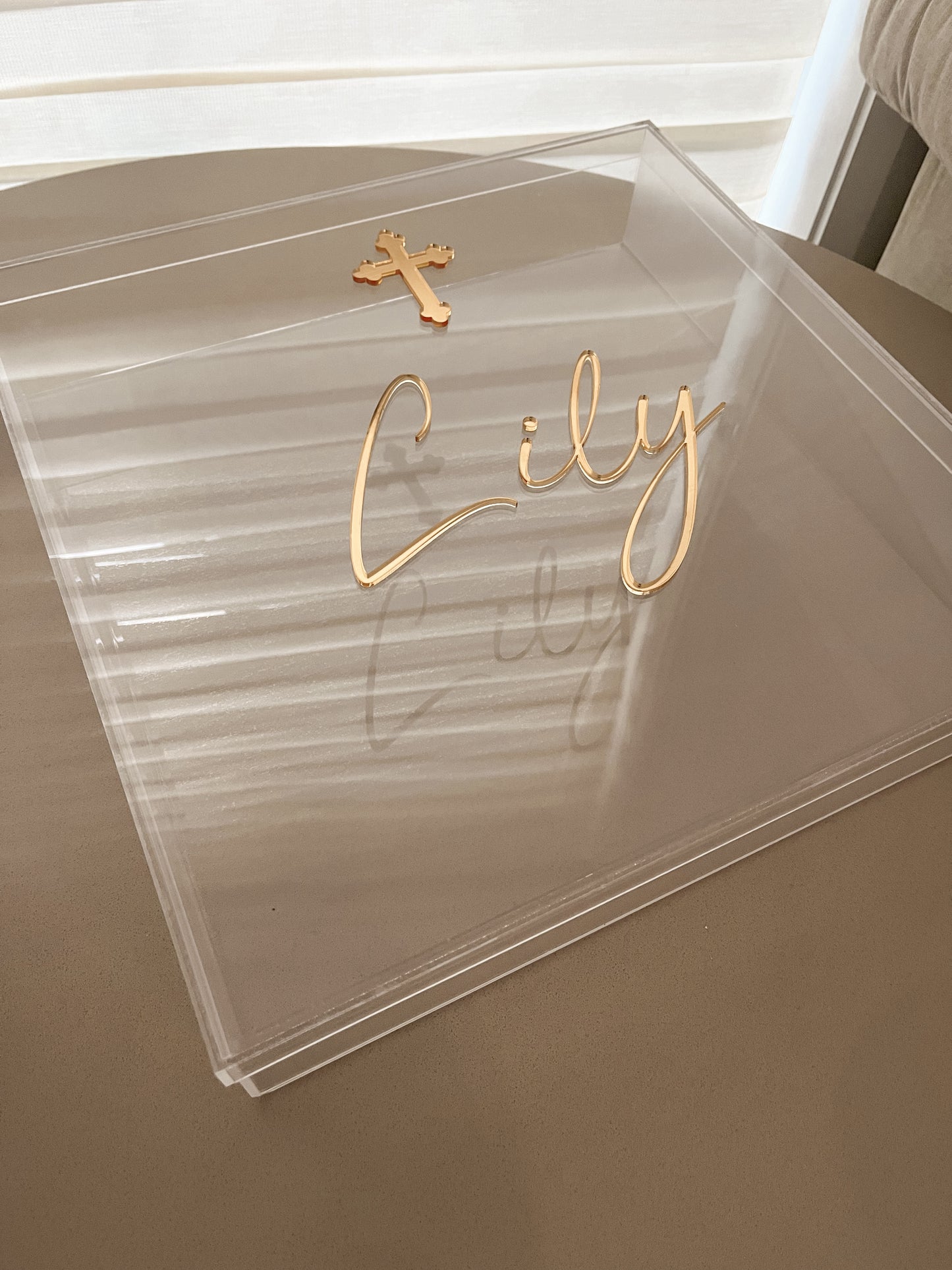 Acrylic Christening/ Keepsake Box