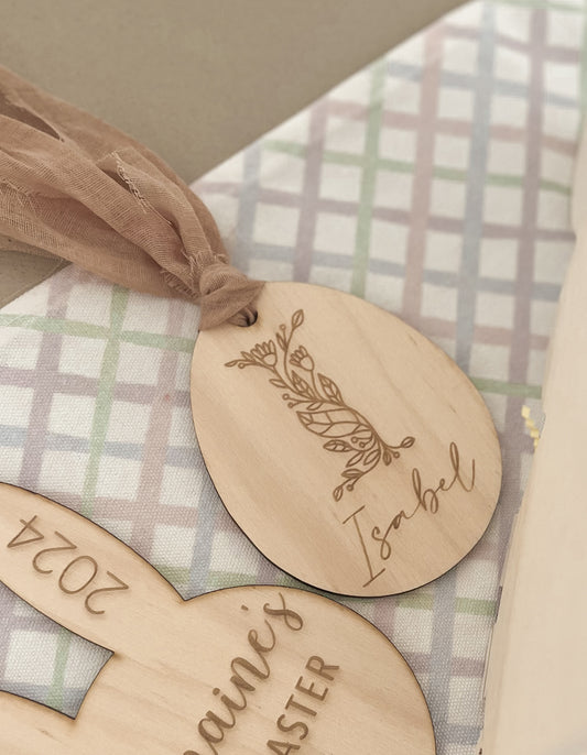 Floral Initial Tag