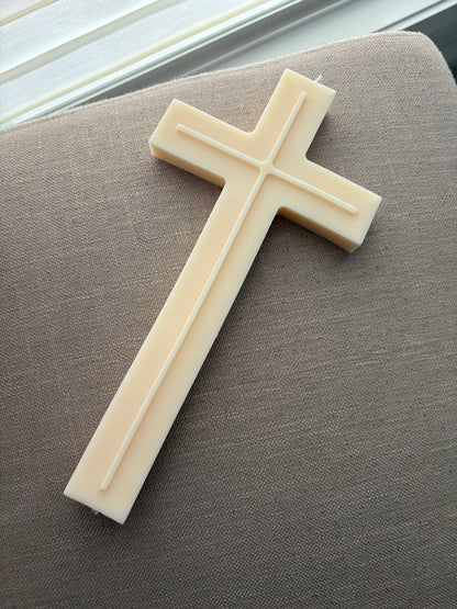 Cross Palm Sunday Candle - with or without personalisation