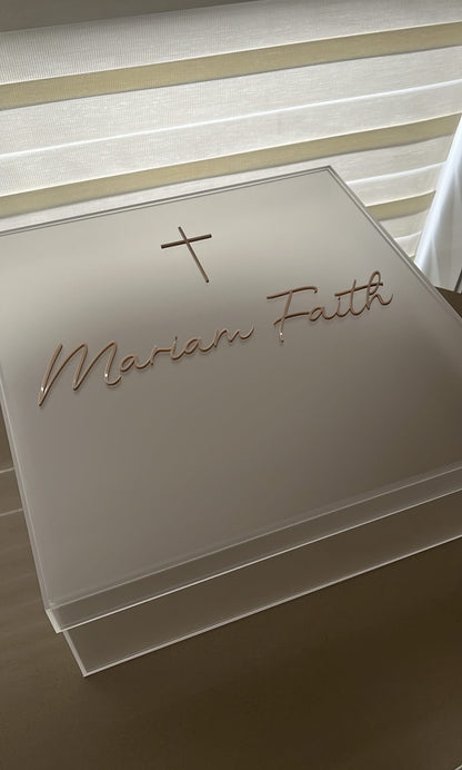 Acrylic Christening/ Keepsake Box