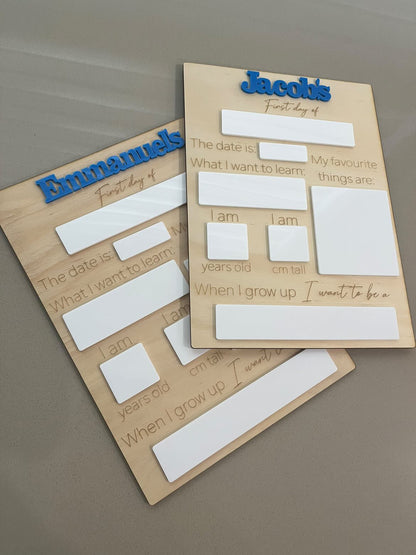 Rectangle First Day Board