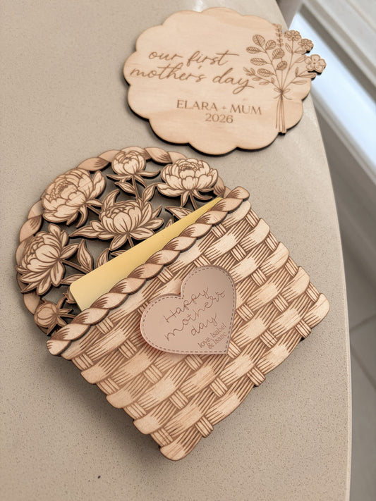Mother’s Day floral personalised gift card holder