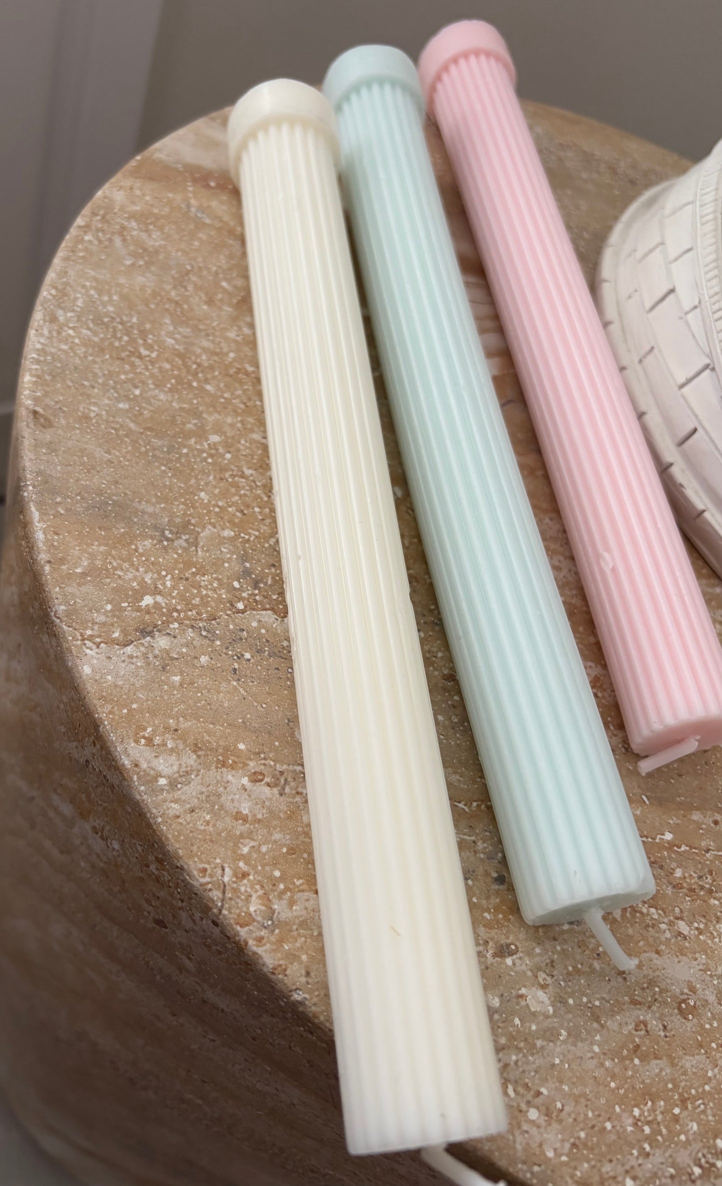 Ribbed Palm Sunday Candle - Personalised Tag