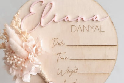 Floral Announcement Plaque